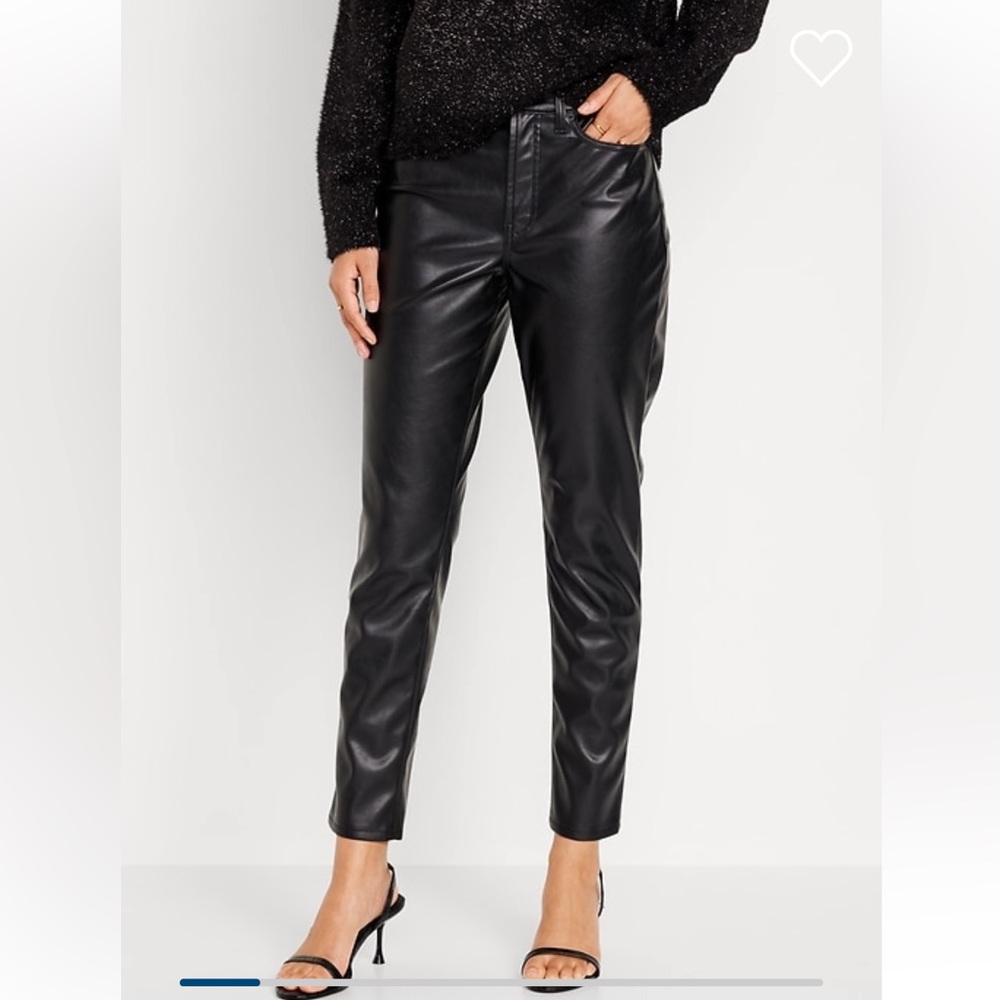 Old Navy High-Waisted OG Straight Faux-Leather Ankle Pants Size 8 Tall